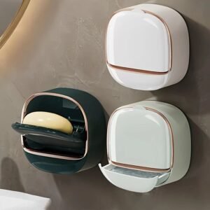 Self draining soap dispenser round shape bathroom kitchen hygienic soap holder modern design sink organizer
